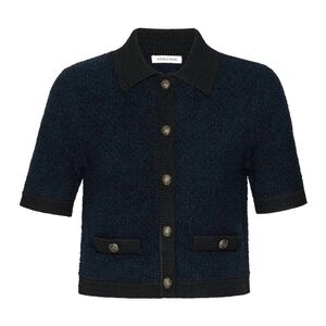 Veronica Beard , L, Navy Short Sleeve Knit Cardigan